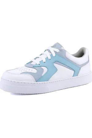 Mr. Gutt Tênis Casual em Couro Branco com Azul