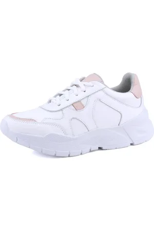 Mr. Gutt Tênis Casual Dad Sneacker em Couro Branco com Nude