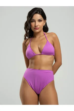 Vicbela Biquini Cortininha Hot Pants Proteção Uv 50+ Roxo