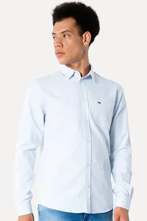 Tommy Hilfiger Camisa Masculina Regular Classic Oxford Mescla Claro Mescla