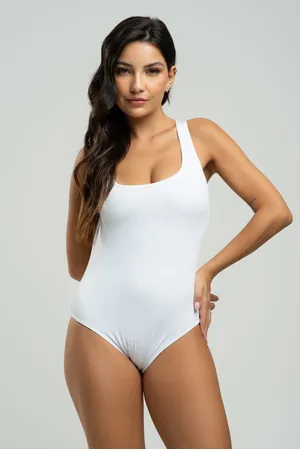 Vicbela Body Maiô Regata Feminino Costas Decotada Moda Praia