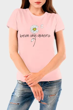 Benellys Camiseta Feminina Margarida Algodão Premium