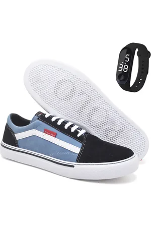 Polo Blu Tênis Masculino Casual Esportivo Azul com Relógio Digital Kit