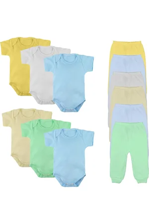 Koala Baby Infantil - Kit 12 Pçs Body Manga Curta e Mijão