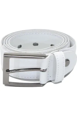 FRANCA Cinto Social Couro Masculino Fivela Metal Prata Elegante