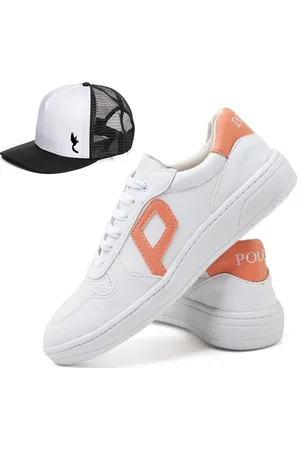 Polo Blu Tênis Casual Esportivo Lazer Conforto Unissex Leve com Boné Branco de Telinha 34 ao 44