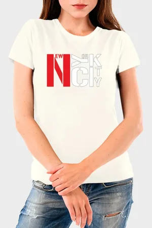 Benellys Camiseta Feminina Off White New York Algodão Premium