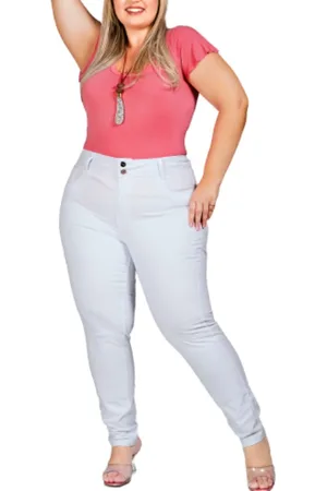 Razon Calça Feminina Sarja Plus Skinny Pala Coração