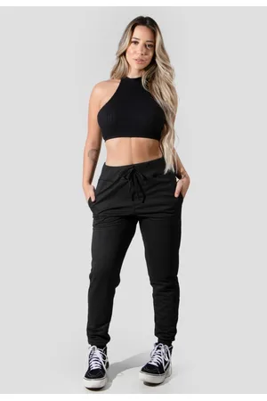 4 Estações Calça Moletinho Com Punho Feminino Flanelado Lisa Inverno Cintura Alta
