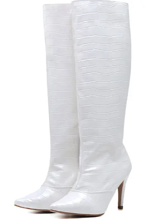 Flor da Pele Bota Feminina Salto Fino Cano Alto 1715 Craquelê