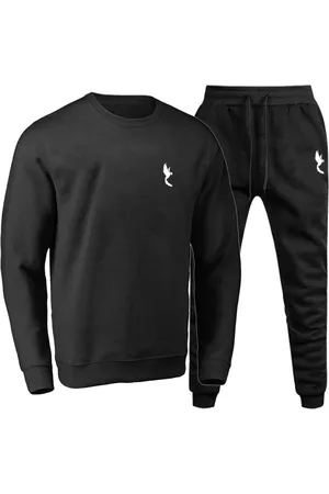 Polo Blu Conjunto Moletom Masculino Inverno Gola Careca Preto/Preto