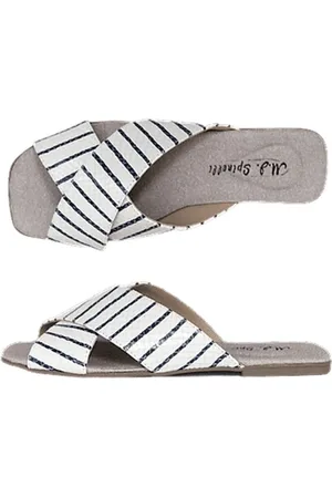 Spinelli Chinelo Rasteirinha Tiras em Couro Com Branco