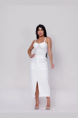 Cia do Vestido Saia Midi Alfaiataria Secretária Ihane