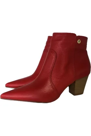 Spinelli Bota Feminina Bico Fino Cano Curto Couro Salto 6 CM