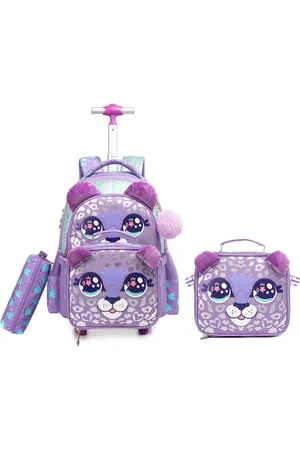Lequeen Infantil - Kit Mochila Rodinhas Lancheira Estojo Escolar