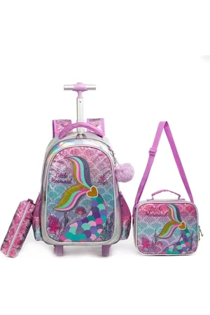 Lequeen Infantil - Kit Mochila De Rodinha Lancheira Estojo Reforçada