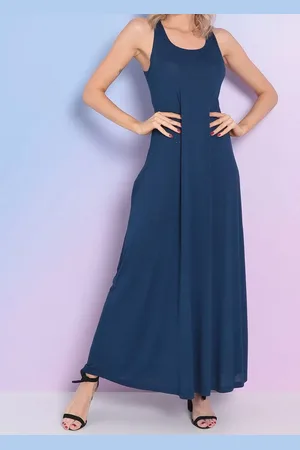 Maria Paes Vestido Regata Longo Marinho