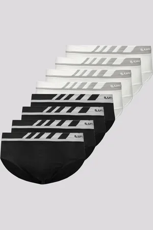 LUPO Kit De 8 Cuecas Slip Sem Costura Preta e Branca