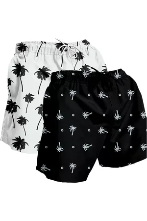 Relaxado Kit 2 Short Moda Praia Masculino Bermuda Tactel Estampado