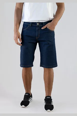 Versatti Bermuda Jeans Masculina Tradicional Marinho Itália B