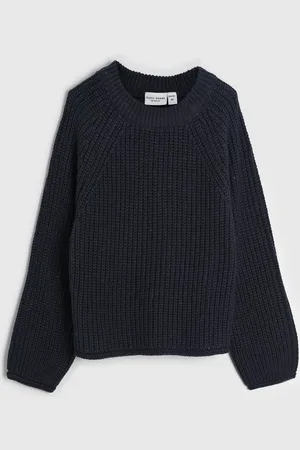 NAME IT Infantil - Suéter Tricot Azul-Marinho
