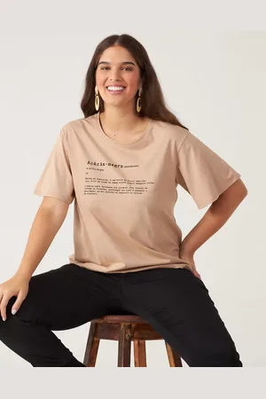Malwee Plus Blusa Feminina Plus Size Acácia Malha Natural Color