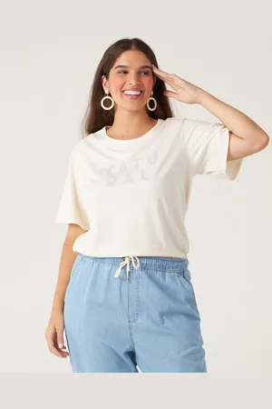 Malwee Plus Blusa Feminina Plus Size Natural Em Malha Natural Color