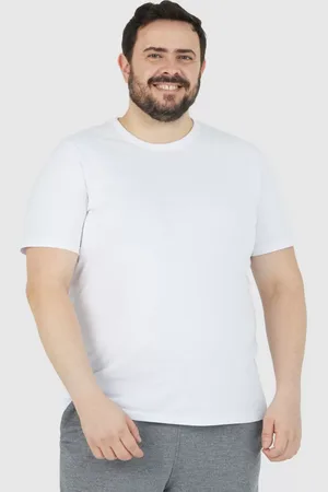 Malwee Plus Camiseta Básica Masculina Plus Size Decote Redondo Em Algodão