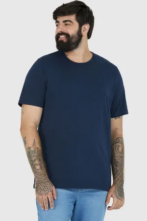 Malwee Plus Camiseta Básica Masculina Plus Size Decote Redondo Em Algodão