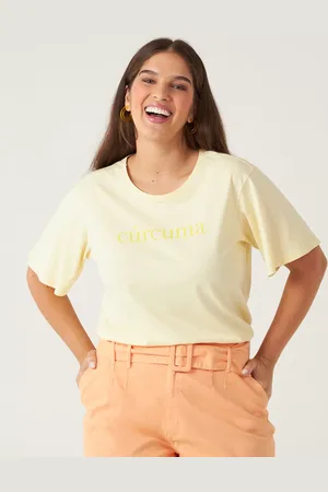 Malwee Plus Blusa Feminina Plus Size Cúrcuma Malha Natural Color