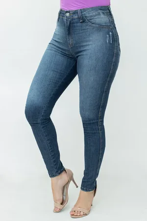 Calça Jeans Feminina Cropped Cintura Alta Anticorpus