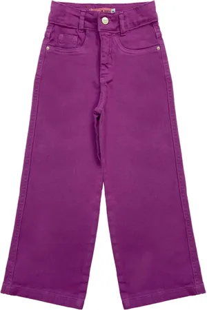Look Jeans Infantil - Calça Juvenil Wide Leg Sarja Magenta
