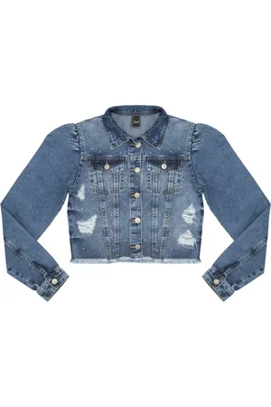 Look Jeans Infantil - Jaqueta Juvenil Manga Princesa Jeans