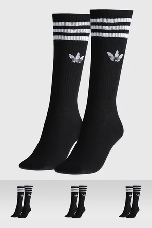 adidas Kit 3pçs Meia Cano Alto 3 Stripes Preta