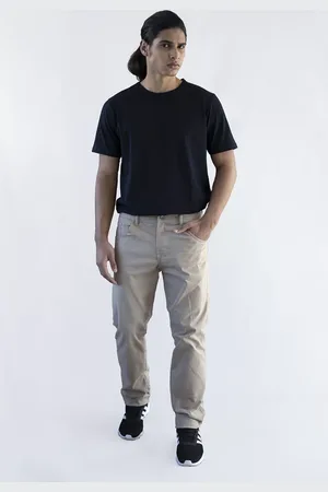 Versatti Calça de Sarja Premium Masculina Tradicional Bege Dubai B