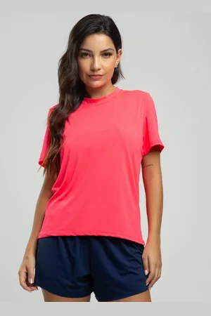 Vicbela Blusa Feminina Manga Curta Fitness Tecido DryFit