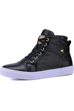 Mr. Gutt Bota Casual Sneaker Casual Mr Gutt em Couro Preta