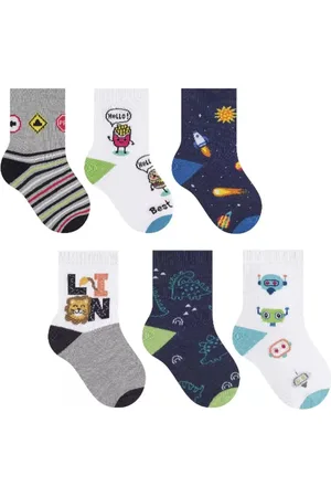 Selene Kit 9 Meias Menino Algodão Várias Estampas 1451/2451