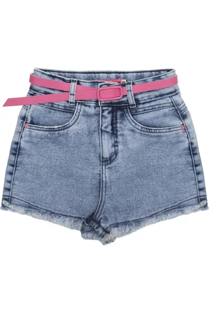 Look Jeans Infantil - Shorts Juvenil c/ Cinto Jeans
