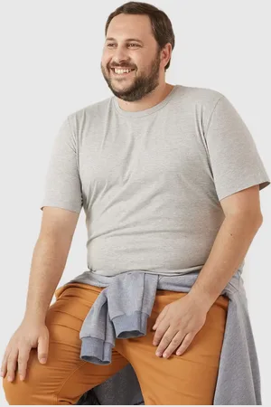 Malwee Plus Camiseta Básica Masculina Plus Size Decote Redondo Em Meia Malha