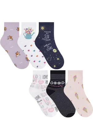 Selene Kit 6 Meias Femininas Cano Médio Estampas 7451