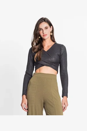 Rovitex Blusa Feminina Em Ribana Canelada Lurex