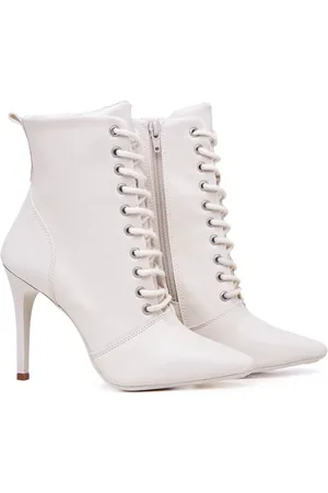 Botas de Cano Longo de femininos em Branco