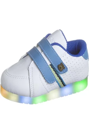 BEAKID Infantil - Tênis Led Masculino Casual Luzinha Pisca Branco Menino