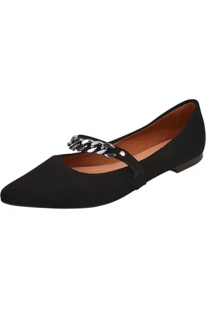 NAMORATTA Sapatilha Bico Fino Moda Conforto, com detalhe de corrente delicado
