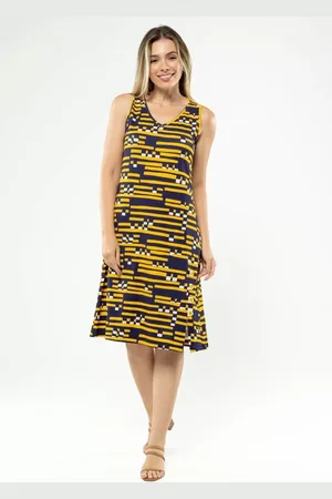 Vestido Estampado em Viscose  Vestido Feminino City Triangles