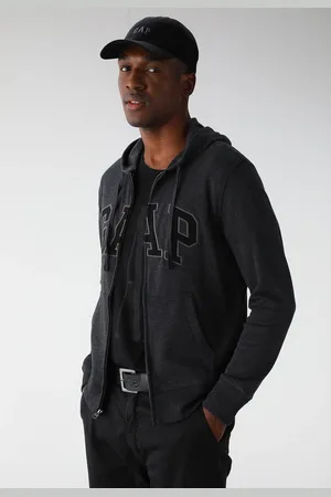 GAP Blusa de Moletom Flanelada Aberta Logo