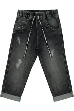 Look Jeans Infantil - Calça Reta Moletom Jeans Black