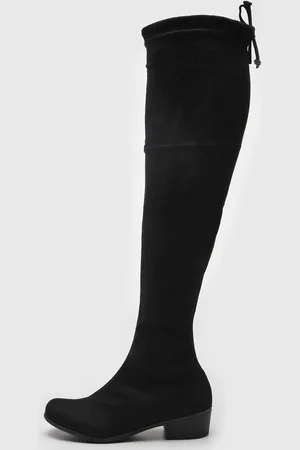 DAFITI SHOES Bota Over The Knee Ajuste Preta