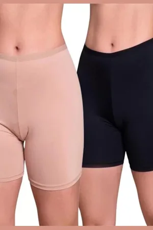 Linha Noite KIT 2 Anáguas Short Segunda Pele Calcinha Bermuda Intima + Bege